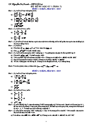 Bộ đề thi học kỳ 1 môn Toán Lớp 7 - Nguyễn Thị Thanh